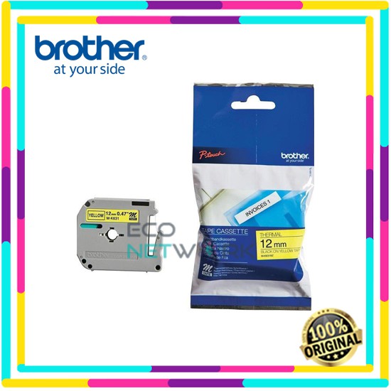 BROTHER P-TOUCH ORIGINAL MK631 BLACK ON YELLOW KP (12mm M-TAPES ...