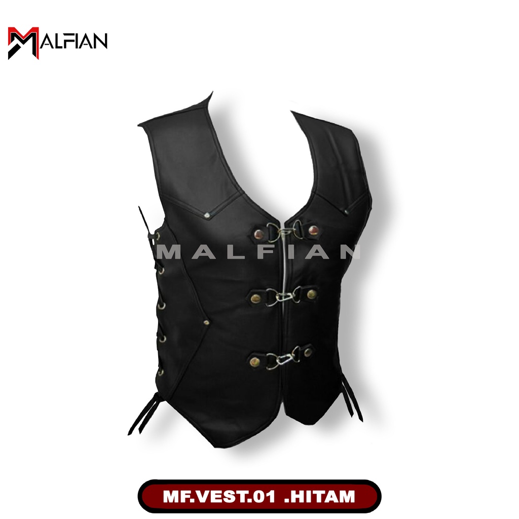 Synthetic Leather ROMPI COWBOY VEST STYLE BIKERS MF.VEST.01