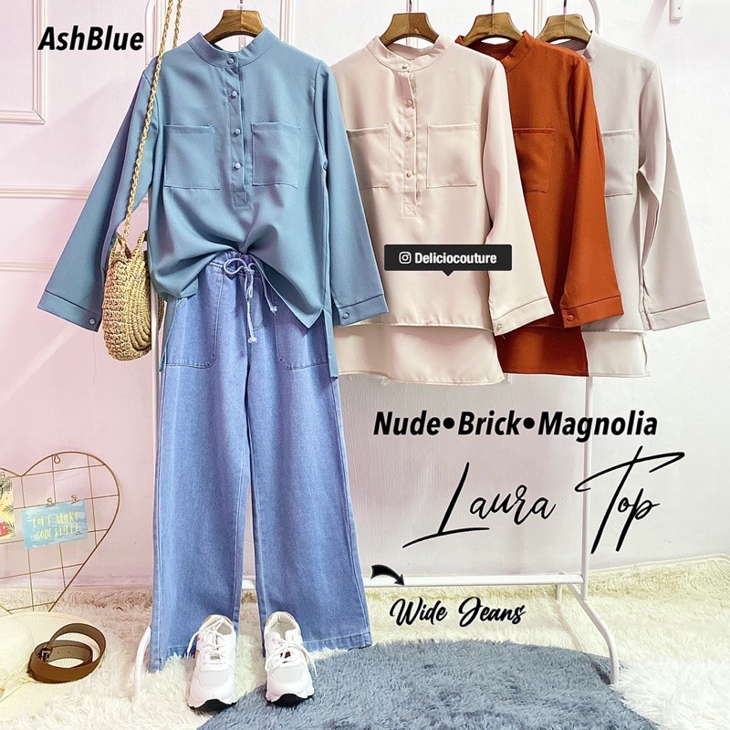 LAURA HI LOW TOP women fashion top casual top baju blouse LAURA HI LOW TOP women fashion top casual top baju blouse