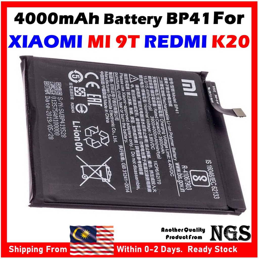 ORIGINAL 4000mAh Battery BP41 XIAOMI MI 9T Mi9T REDMI K20 with Opening ...