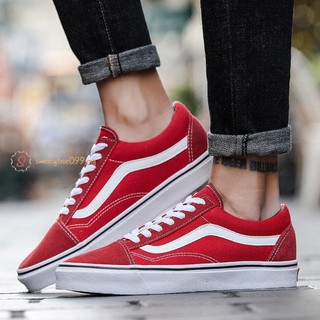 what to wear with red old skool vans