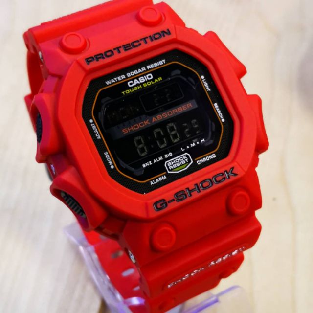 g shock tough solar red