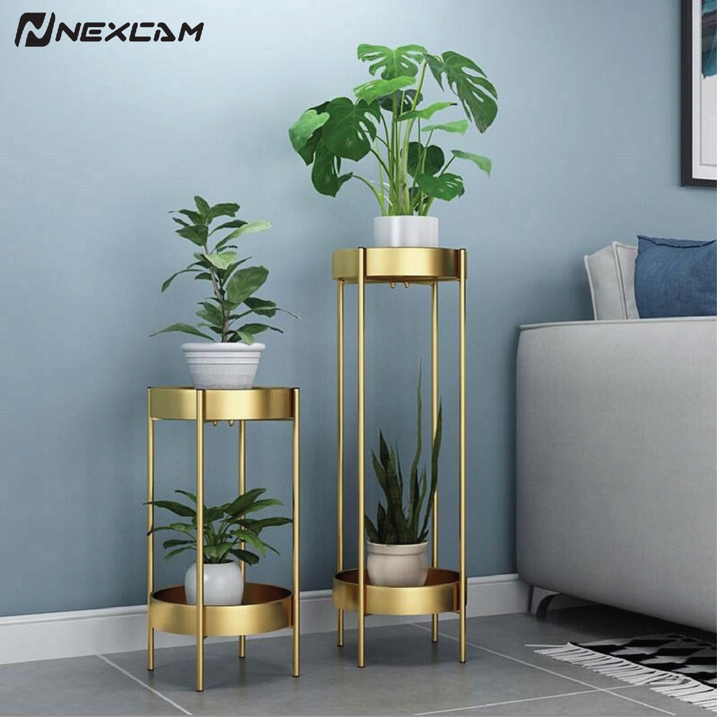 Nexcam Garden Decorative Indoor / Outdoor 2 Tier Plant Stand Flower Pot