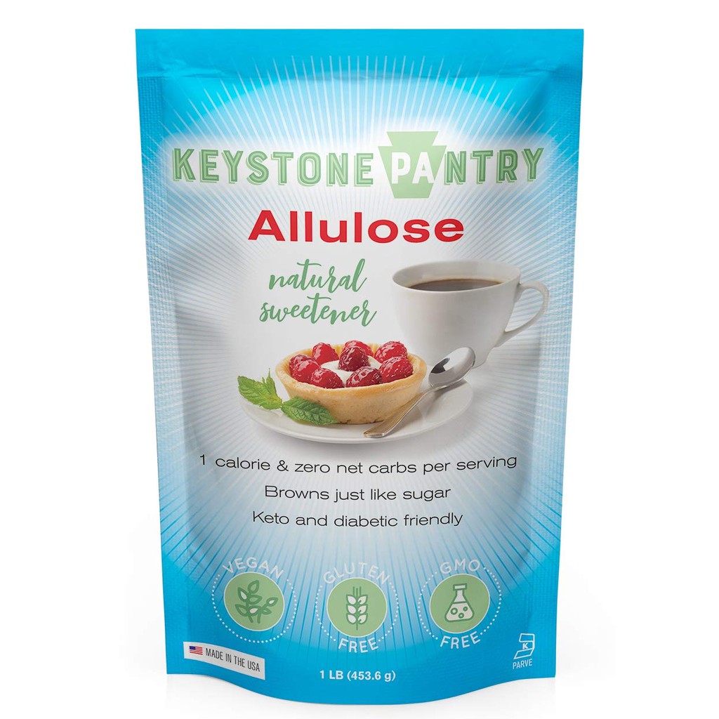 Keystone Pantry NonGMO Allulose Powder, 1 lb Bag, Low Calorie, Zero