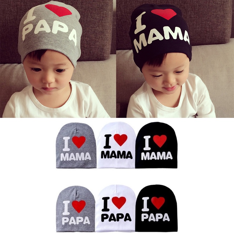 0 3 Years Baby Hat I Love Mama Papa Toddler Baby Beanie Accessories Newborn Photography Props Fashion Boy Girl Children Knitted Shopee Malaysia