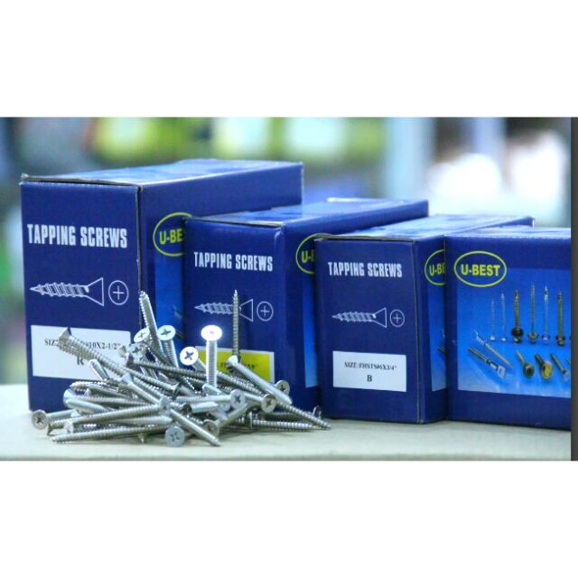 Buy 1 Free 1 Pack U Best Stainless Steel Tapping Wood Screws 80pcs Per Pack Shopee Malaysia