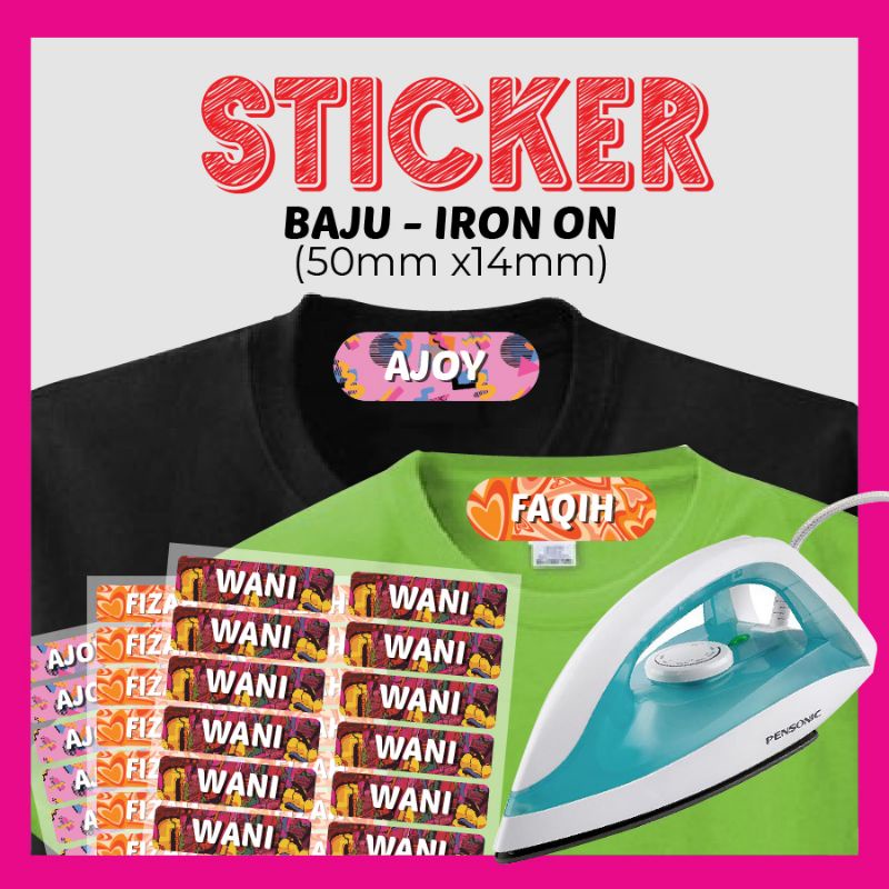 *FAST SHIP* STICKER IRON ON FABRIC - PELEKAT NAMA BAJU ANAK