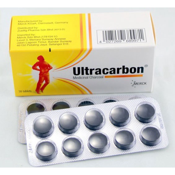 MERCK ULTRACARBON 250MG ( ACTIVATED CHARCOAL ) 10'S 50'S (EXP 04/2025