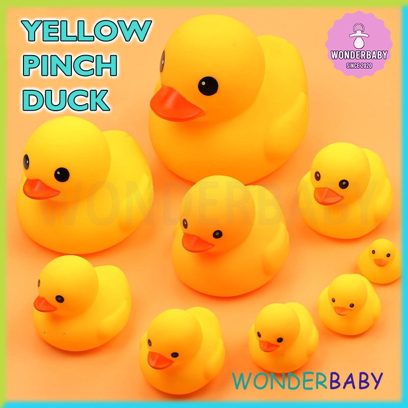 WONDERBABY Silicone Yellow Duck Bathing Toy Ducklings Children's