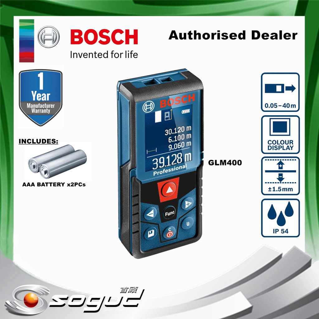BOSCH GLM400 40M PROFESSIONAL DIGITAL LINE LASER MEASURING RANGE FINDER