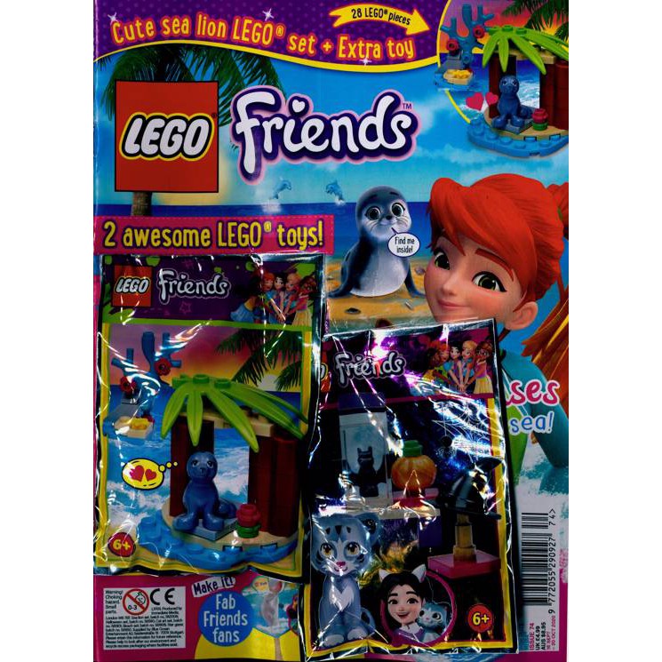 【LitraBrix】LEGO FRIENDS Magazine (UK Edition, Issue #74; 16 Sept - 20 Oct 2020) + Free LEGO Toys (x2)
