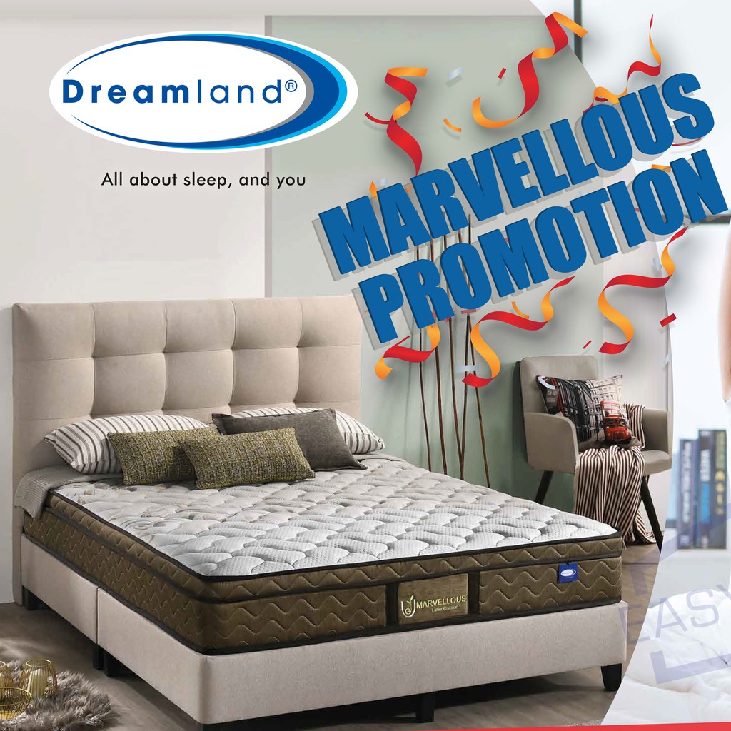 Dreamland Marvellous Latex Comfort Full Set Natural Latex Mattress With Bed Frame Set Katil Tilam Shopee Malaysia