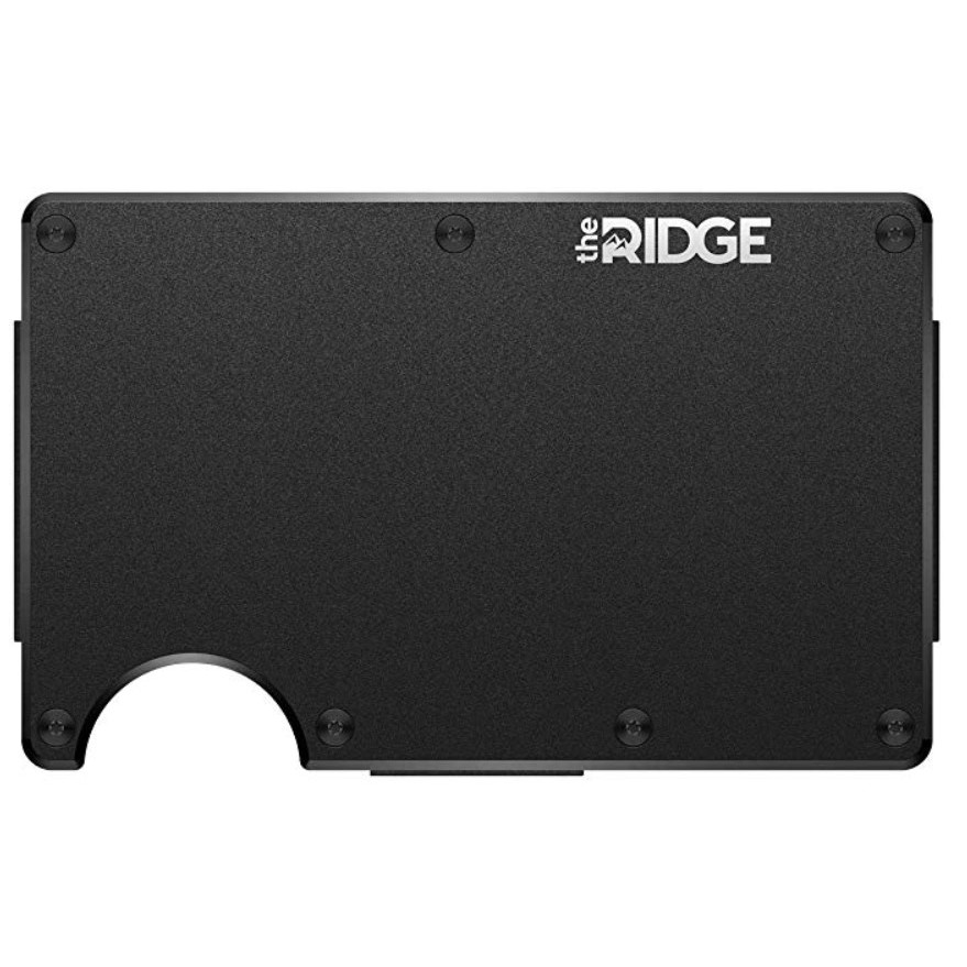 The Ridge Wallet Authentic Black Minimalist Metal RFID Blocking Wallet Money Clip Slim Wallet for Men 