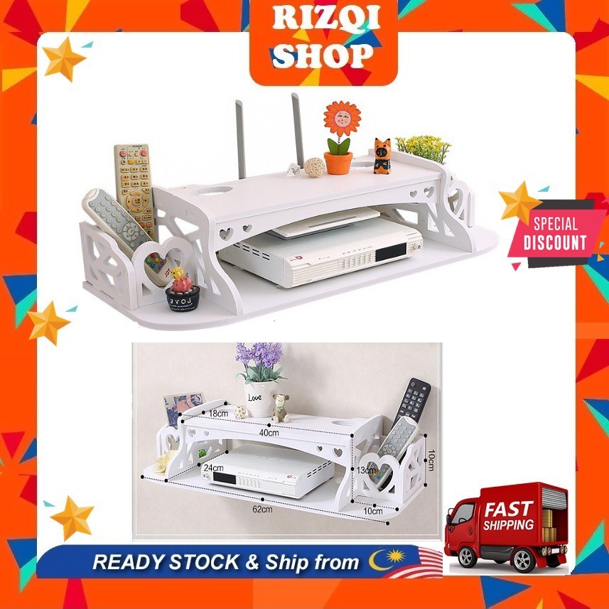 💥 SUPER SALE 💥 TV TOP RAK DEKODER TV RACK DIY SHELF SET TOP BOX RACK TV