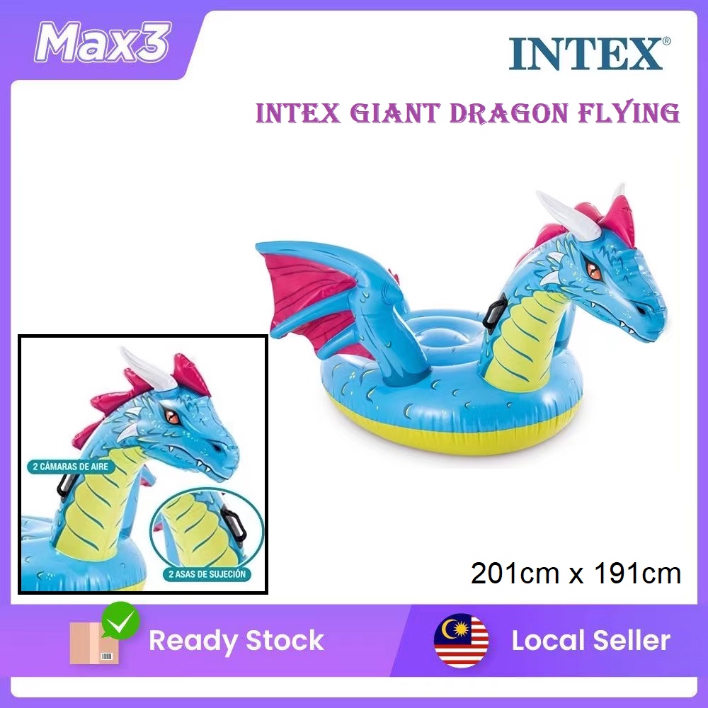 INTEX Giant Dragon Flying Floating Kids Swimming Pool Float Ride-On Toy Summer Beach Play Swimming Pool Toys996966