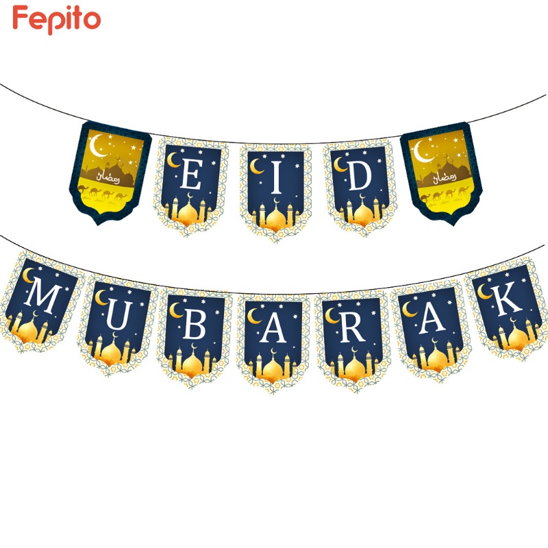 Essential Purpose Eid Mubarak Banner Pull Flag Muslim Ramadan Decoration Islamic Kad Raya Aidilfitri Hari Supplies Have - Image 4
