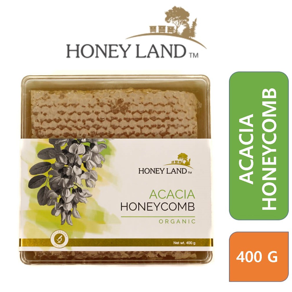 Honey Land Raw Organic Acacia Honeycomb (400g) - Madu Sarang Lebah Organik