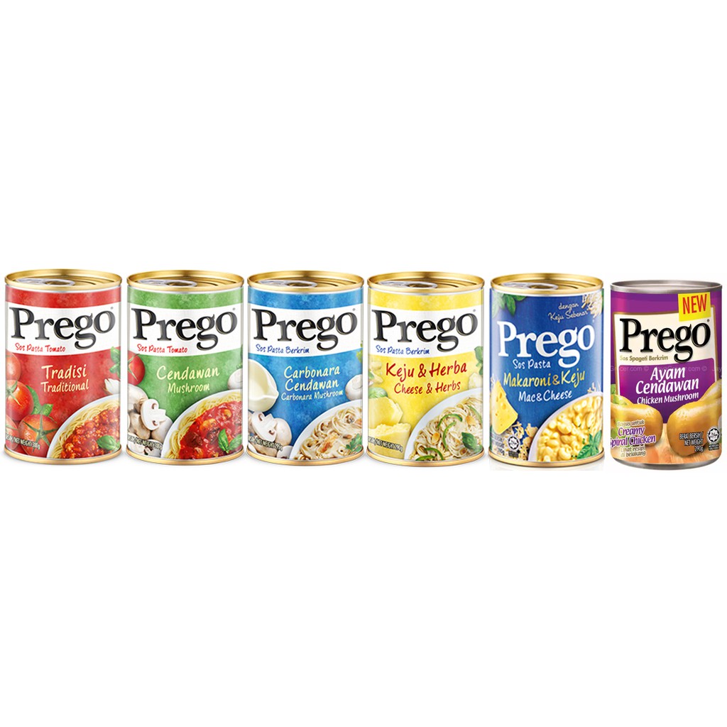 Prego Sos Spaghetti Traditional Mushroom Cheese Herbs Carbonara Mac Cheese