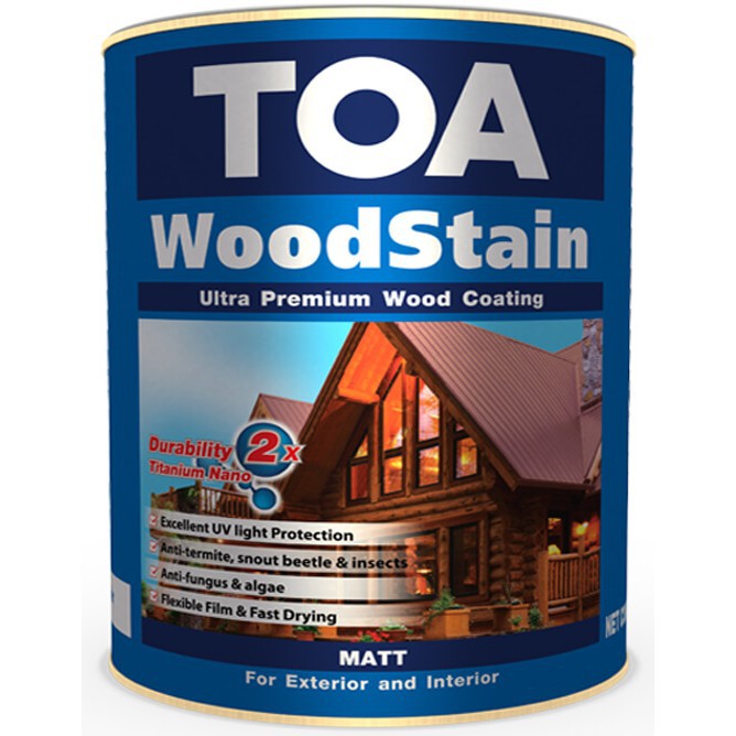 5 Litre ( 5L TOA Woodstain MATT ) Interior & Exterior Wood Paint Wood