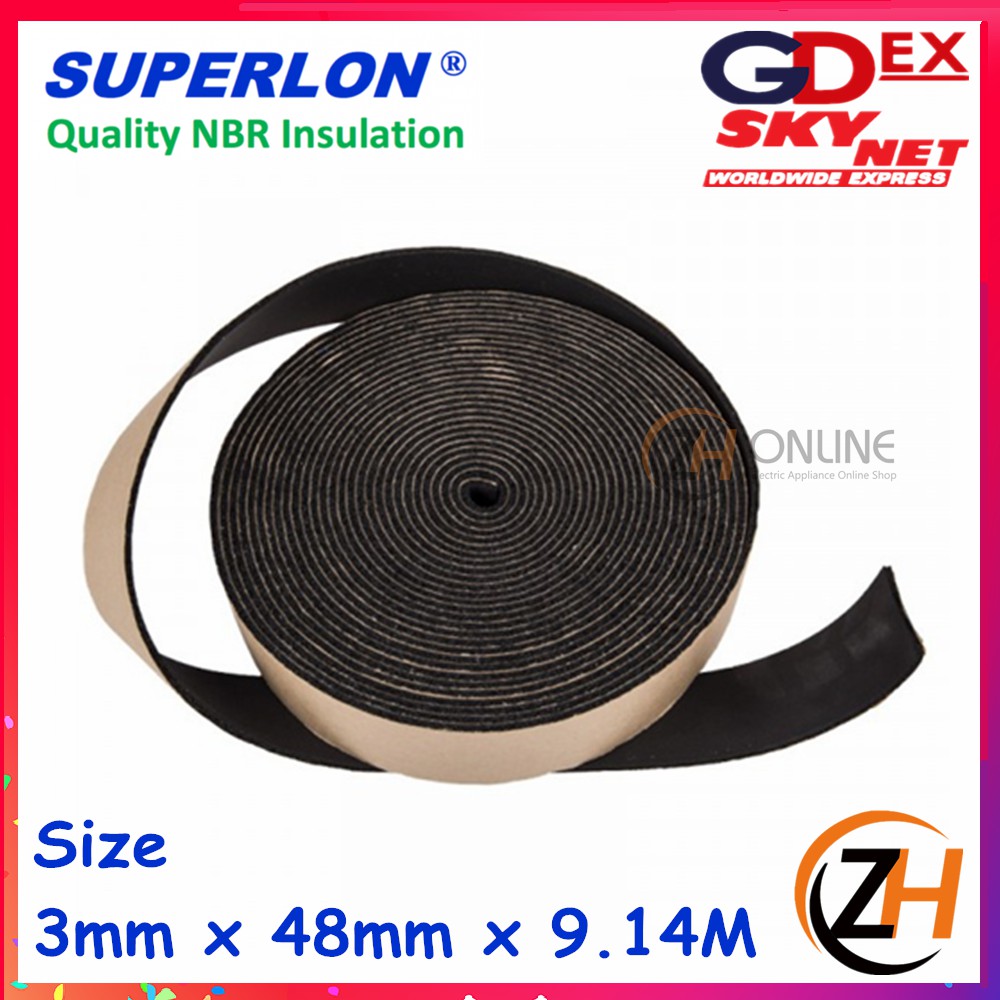 Superlon INSULATION FOAM TAPE Size : 3mm x 48mm x 9.14M x5ROLL | Shopee ...