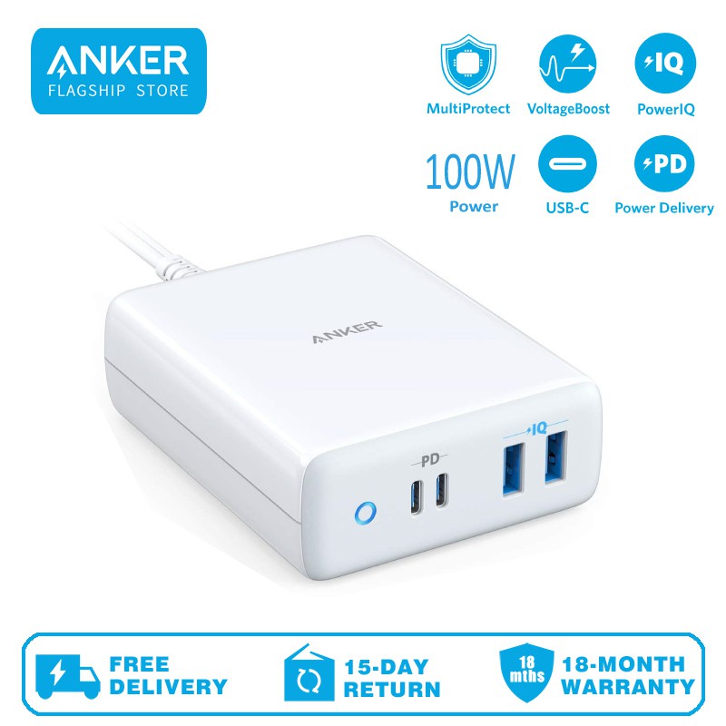 iPad Anker Premium 60W 5-Port Desktop Charger with One 30W Power Delivery Port for iPhone XS//XS Max//XR//X//8//7//6//Plus and More AK-A2056111 USB C Wall Charger and 4 PowerIQ Ports for iPhone MacBook Nexus 5X//6P