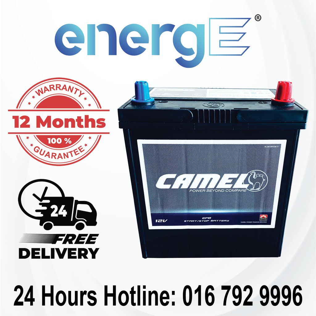 CAMEL EFB M42 Car Battery for Perodua Aruz, Bezza, Myvi 