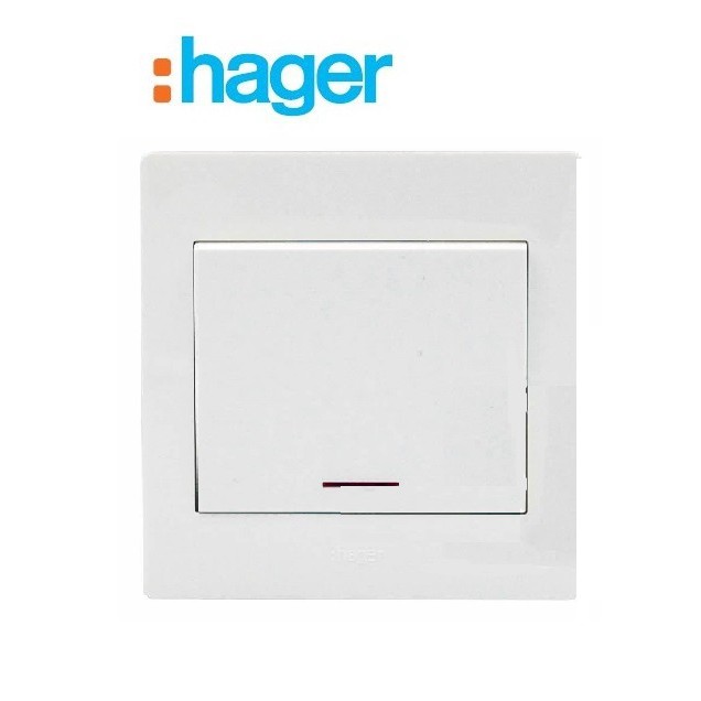 HAGER MUSE WATER HEATER / AIRCON 20AX Double Pole Switches With Neon