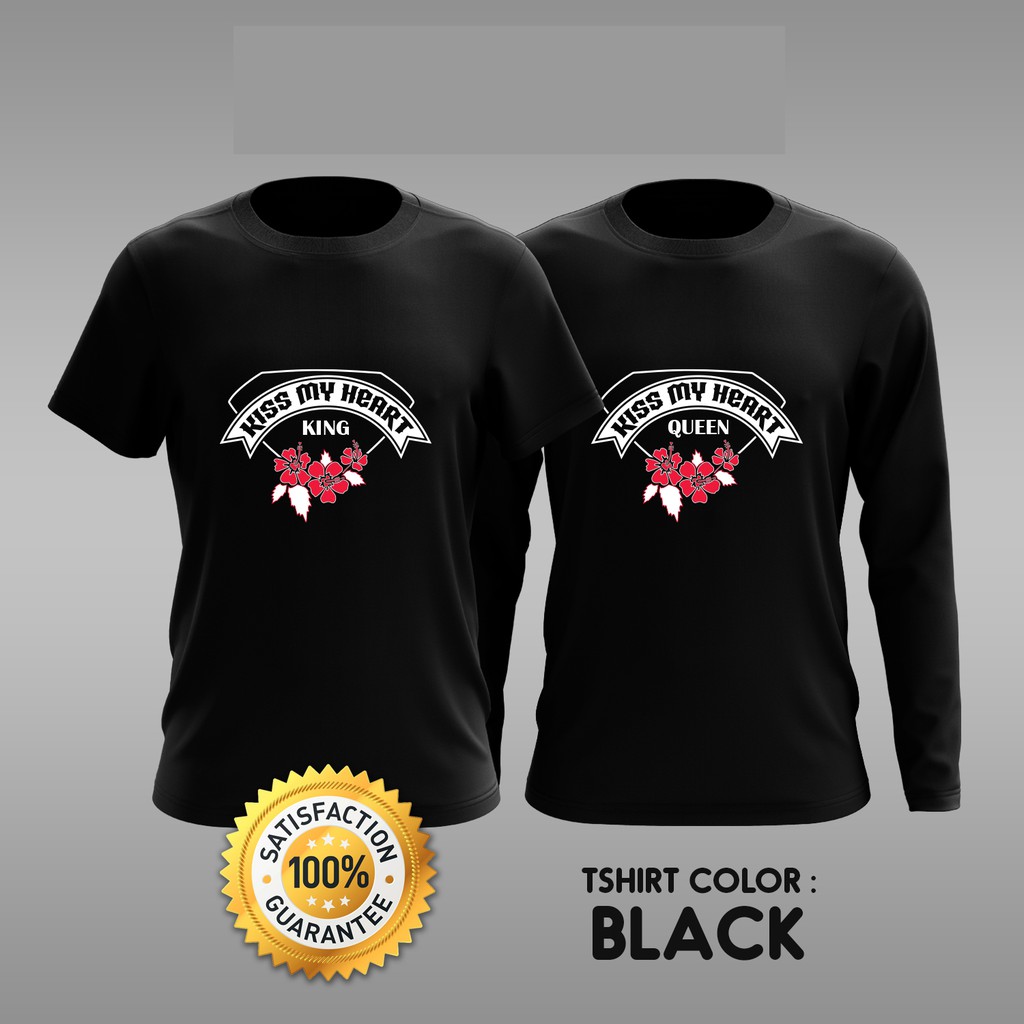 Baju Couple Kiss My Heart King Queen Black Tshirt Baju Couple Kiss My Heart King Queen Black Tshirt