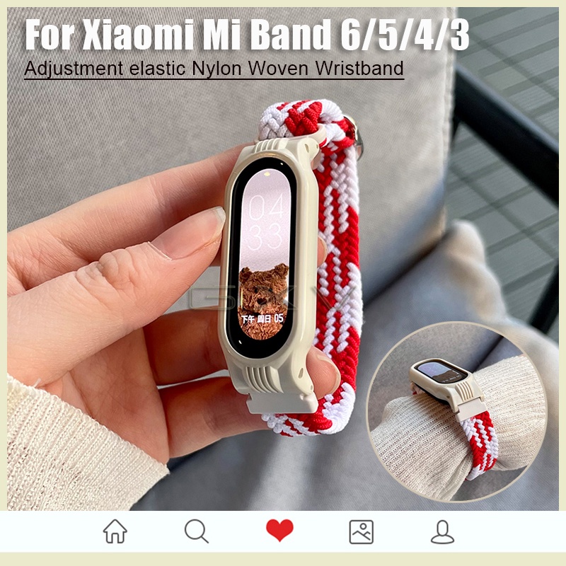 Elastic Woven Strap For Xiaomi Mi Band 6 5 4 3 Adjustment Nylon Band ...