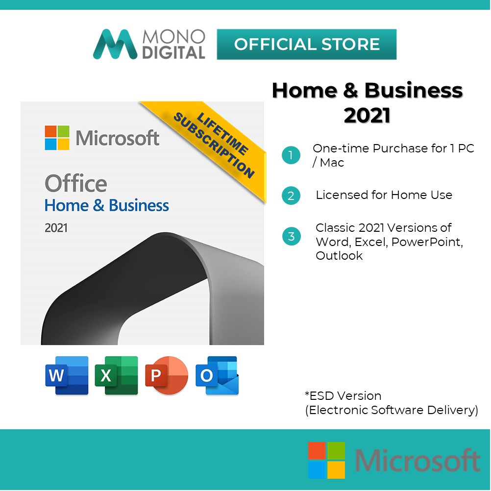 Microsoft Office Home and Business 2021 Electronic Software Delivery ...