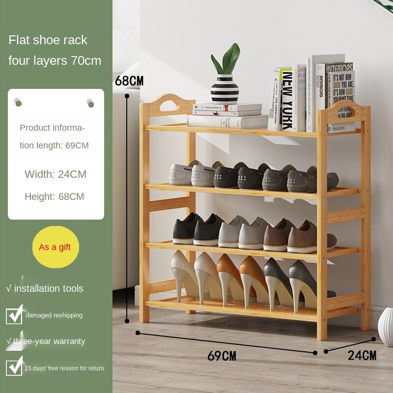 Simple Household Storage Cabinet Shoe Cabinet Economical Storage Shelf Multi Function Shelf Multi Layer Dustproof Bamboo Shoe Rack Shopee Malaysia