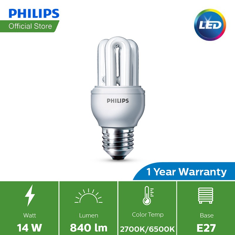 Philips Energy Saver Bulb E27 Genie (14W 2700K/ 6500K) | Shopee Malaysia