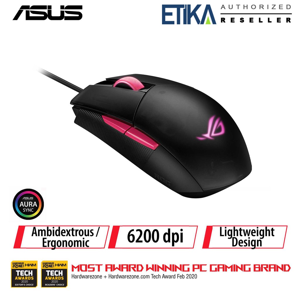 Asus P512 Rog Strix Impact Ii Electro Punk Ep Ergonomic 6 0 Dpi Gaming Mouse Shopee Malaysia