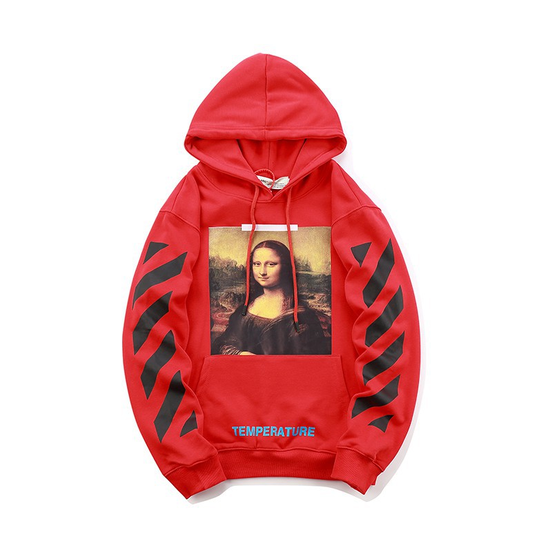 red mona lisa off white hoodie