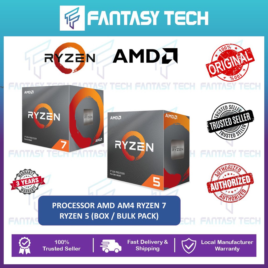 Amd Ryzen 3rd Gen Cpu 3500 3500x 3600 3600x 3700x 3800x 3900x 3950x Shopee Malaysia