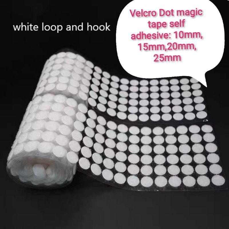 (Loose Selling)Self Adhesive Velcro Dot Magic Tape Pita Velcro Round ...