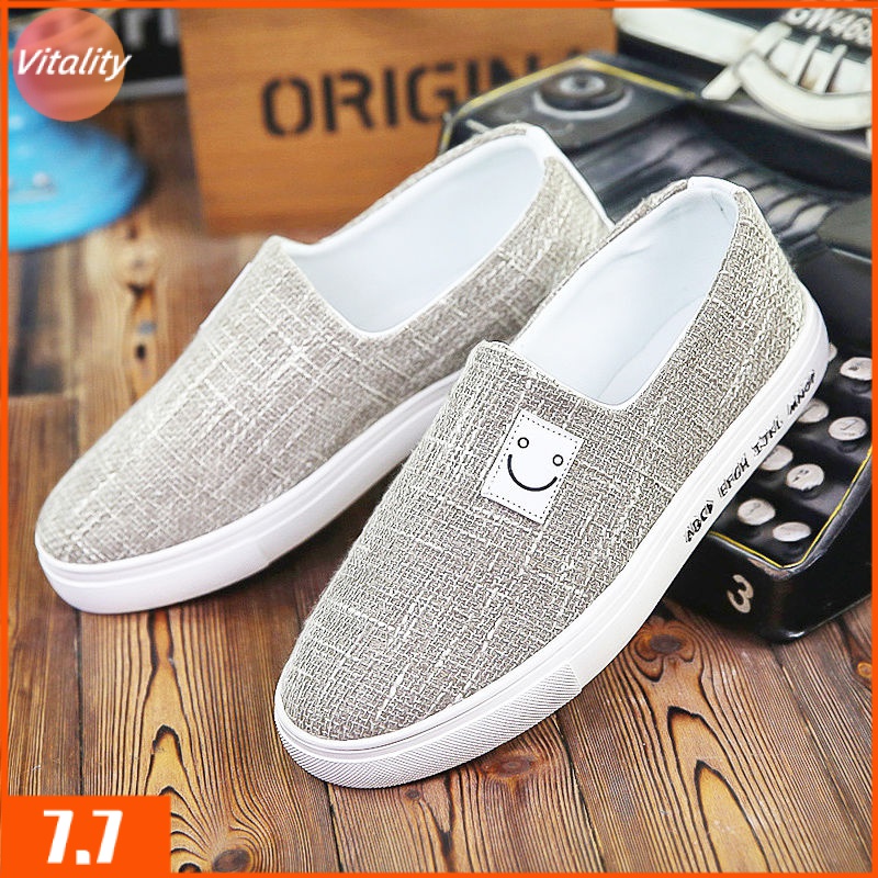 mens flat casual canvas shoes