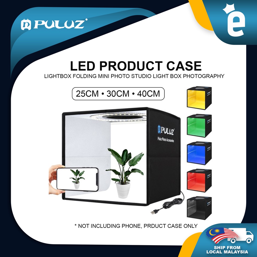 Puluz 25cm 30cm 40cm LED Product Case Lightbox Folding Mini Photo Studio Light Box Photography Lighting Shooting Box