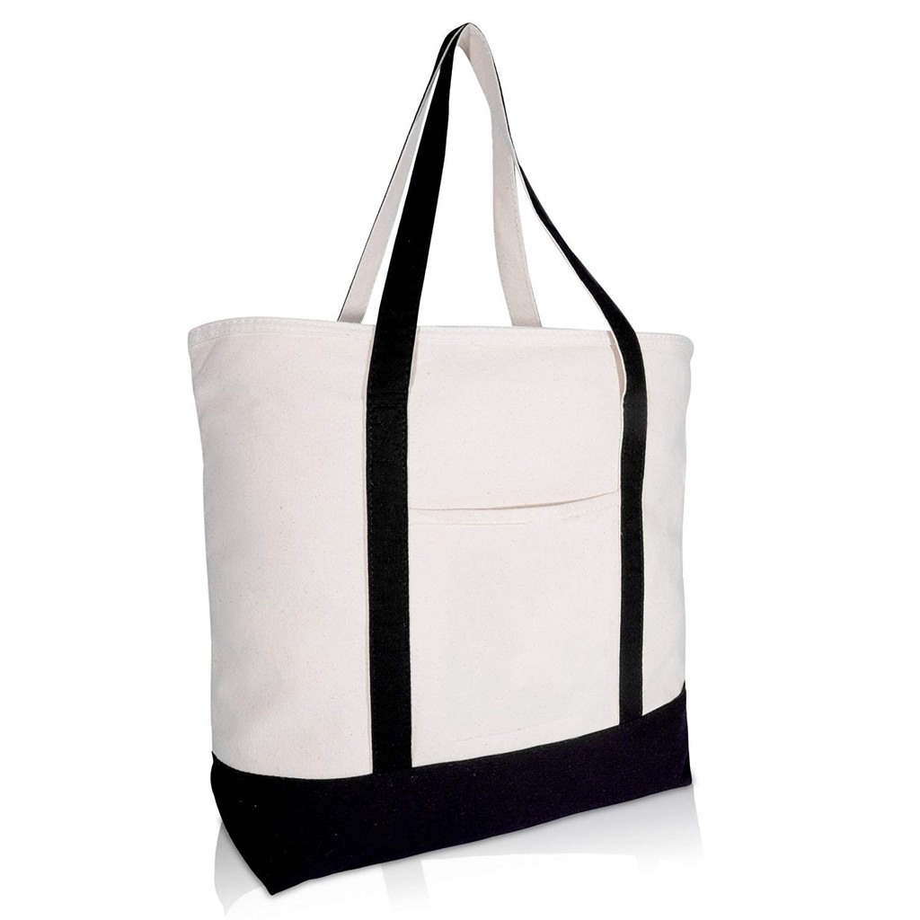 large canvas tote bags with zipper