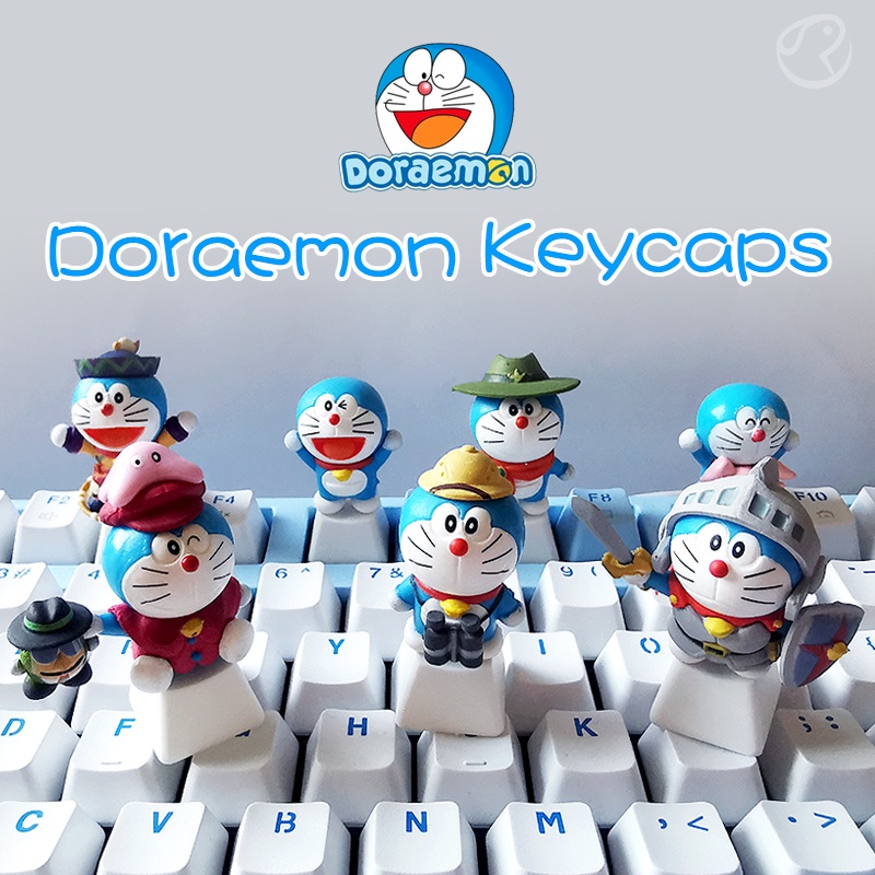A Keycap Mechanical Keyboard Doraemon Dingdong cat Blue Fatty DIY