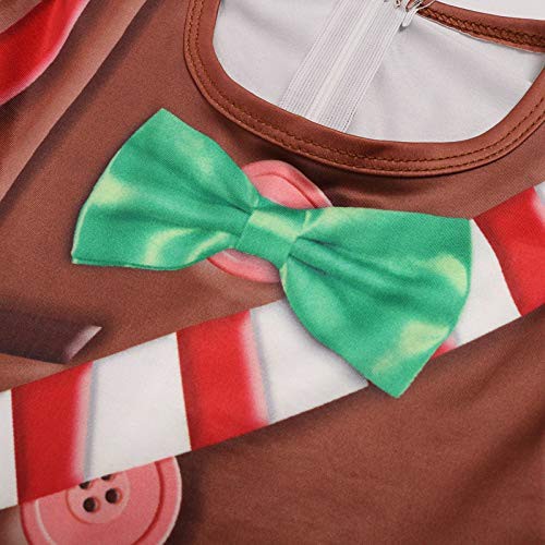 boy's fortnite cosplay costume gingerbread man jumpsuit for halloween