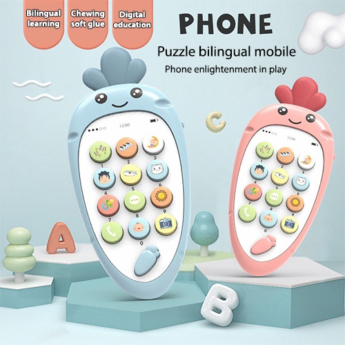 [Diamond Shope] - [Multifunction] New Baby Simulation Bilingual Learning Smart Music Digital Educational Mobile Phone