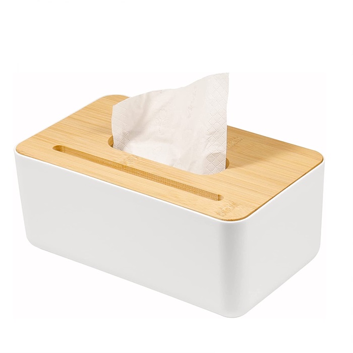 Kotak tisu/Japanese Style Bamboo Wood Cover Tissue Box Desktop Paper