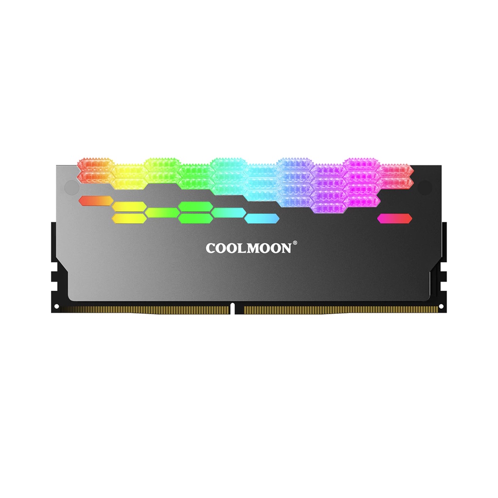 Coolmoon CM-RA2 ARGB Memory RAM Cooler DDR Heatsink DIY PC Game MOD DDR3 DDR4 RGB Memory Cooling Vest 内存散热器