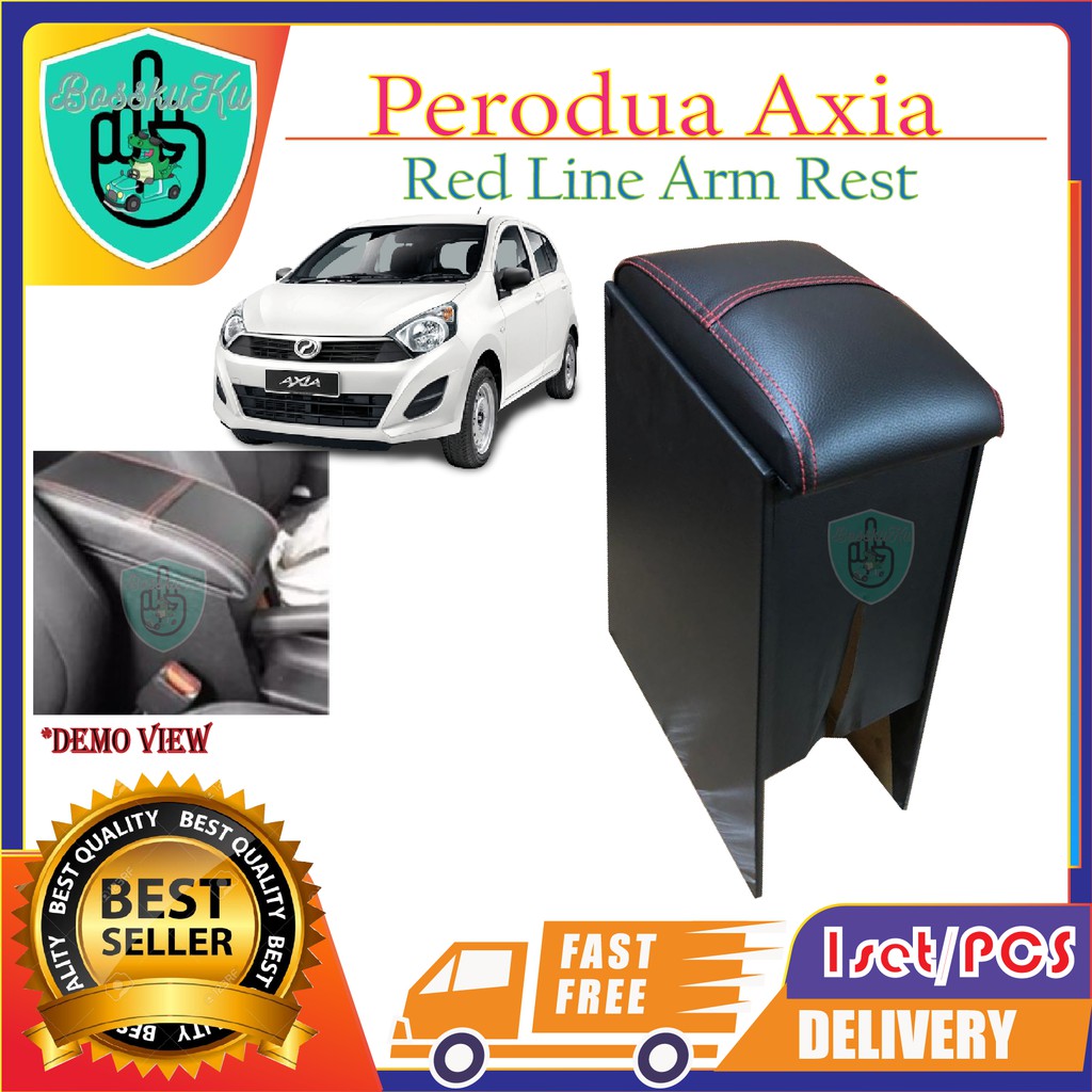 Perodua Axia PVC Red Line Arm Rest Shopee Malaysia