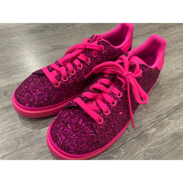 Original Women Adidas Stan Smith (Shocking Pink Glitter) | Shopee Malaysia