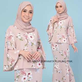  Baju  Raya Kurung  Kedah  Moden Fesyen Muslimah Wanita Floral 