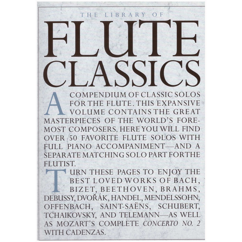 The Library Of Flute Classics / Flute Book / Classical Song / Solo Book Music Book