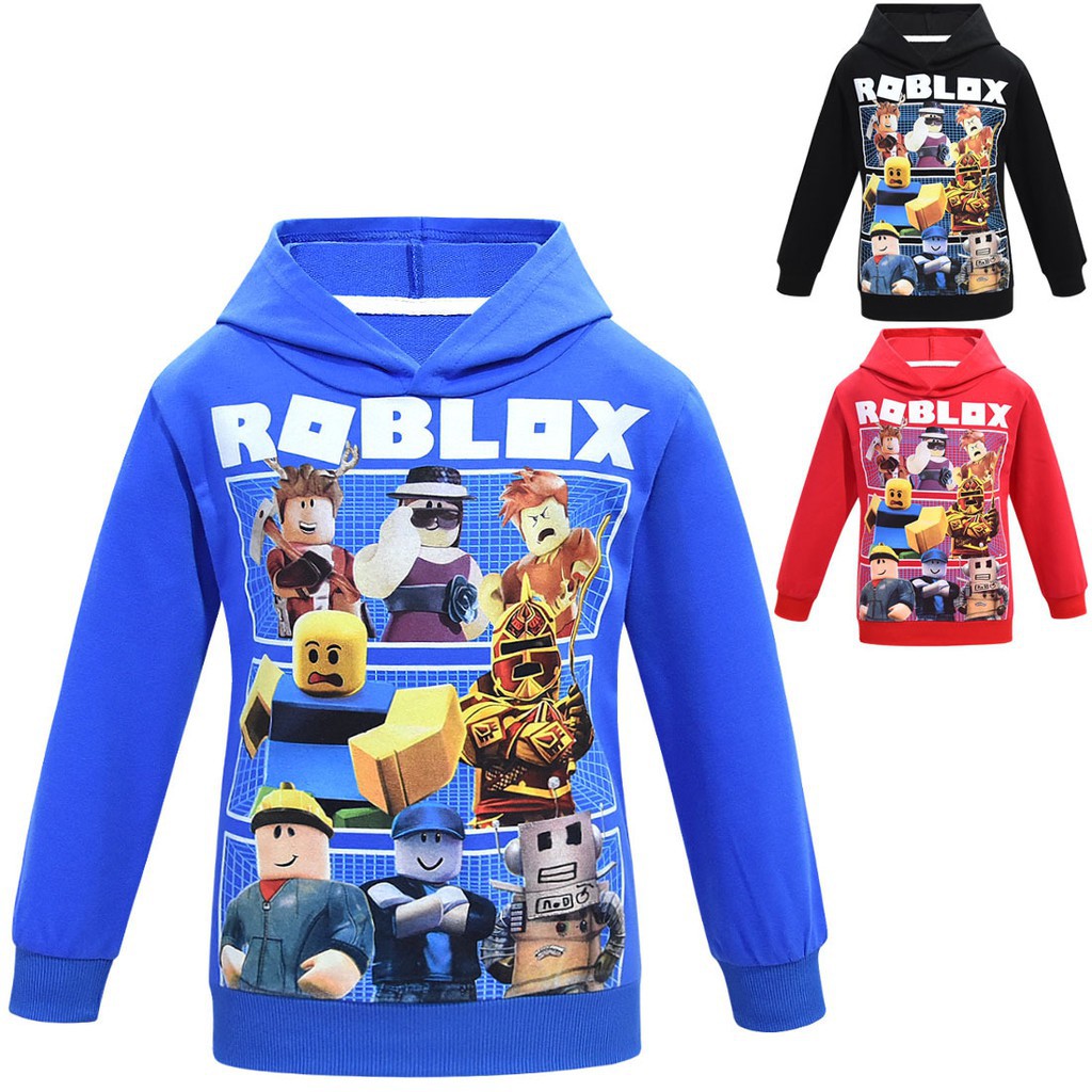Autumn Boy Hoodie Roblox Male Children S Wear Long Sleeve T Shirt Coat Shopee Malaysia - blue hoodie t shirt roblox