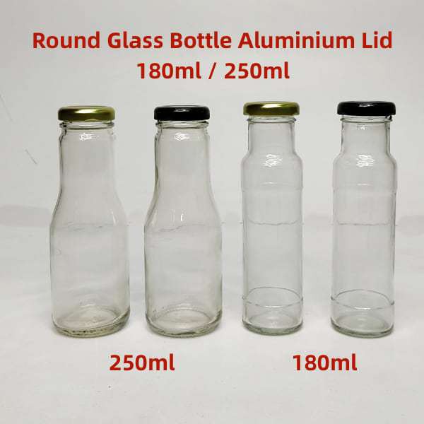 Download Round Glass Bottle Juice Bottle Sauce Bottle Botol Kaca Cheesebomb Botol 180ml 250ml Shopee Malaysia